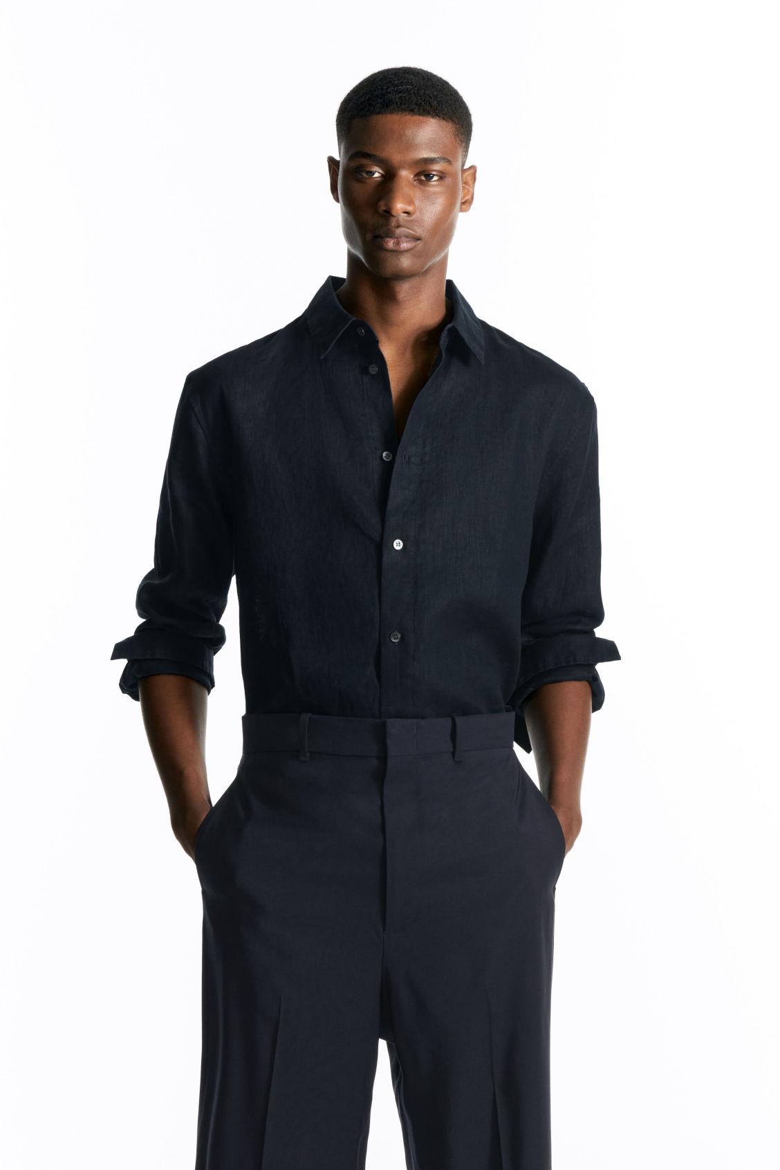 RELAXED LINEN LONG-SLEEVED SHIRT Product Image