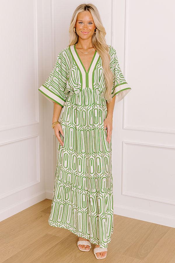 Art Gallery Social Midi Dress in Olive Product Image