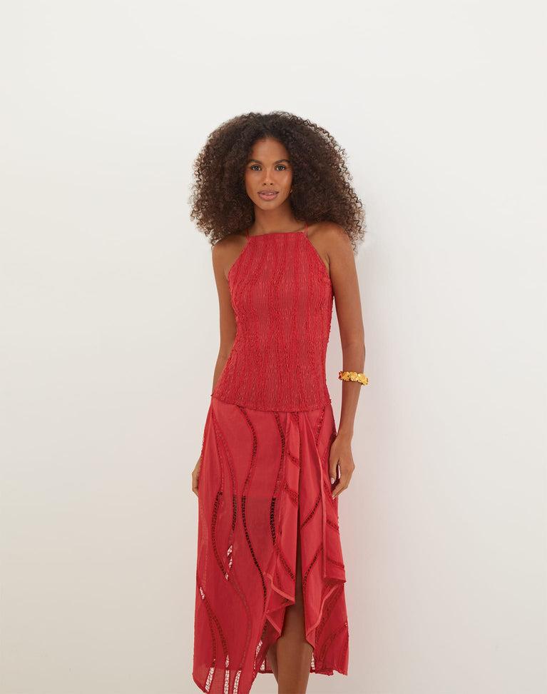 Belle Midi Dress - Raspberry Product Image