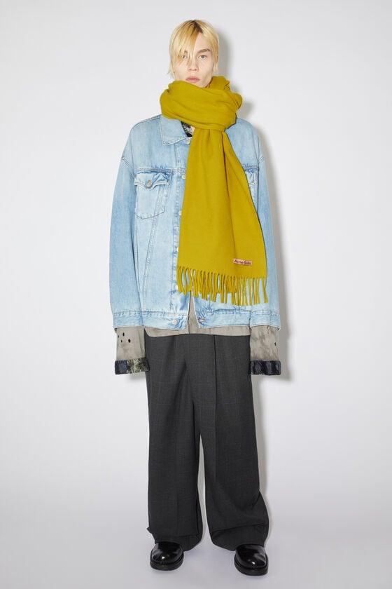 Fringe wool scarf - oversized Product Image