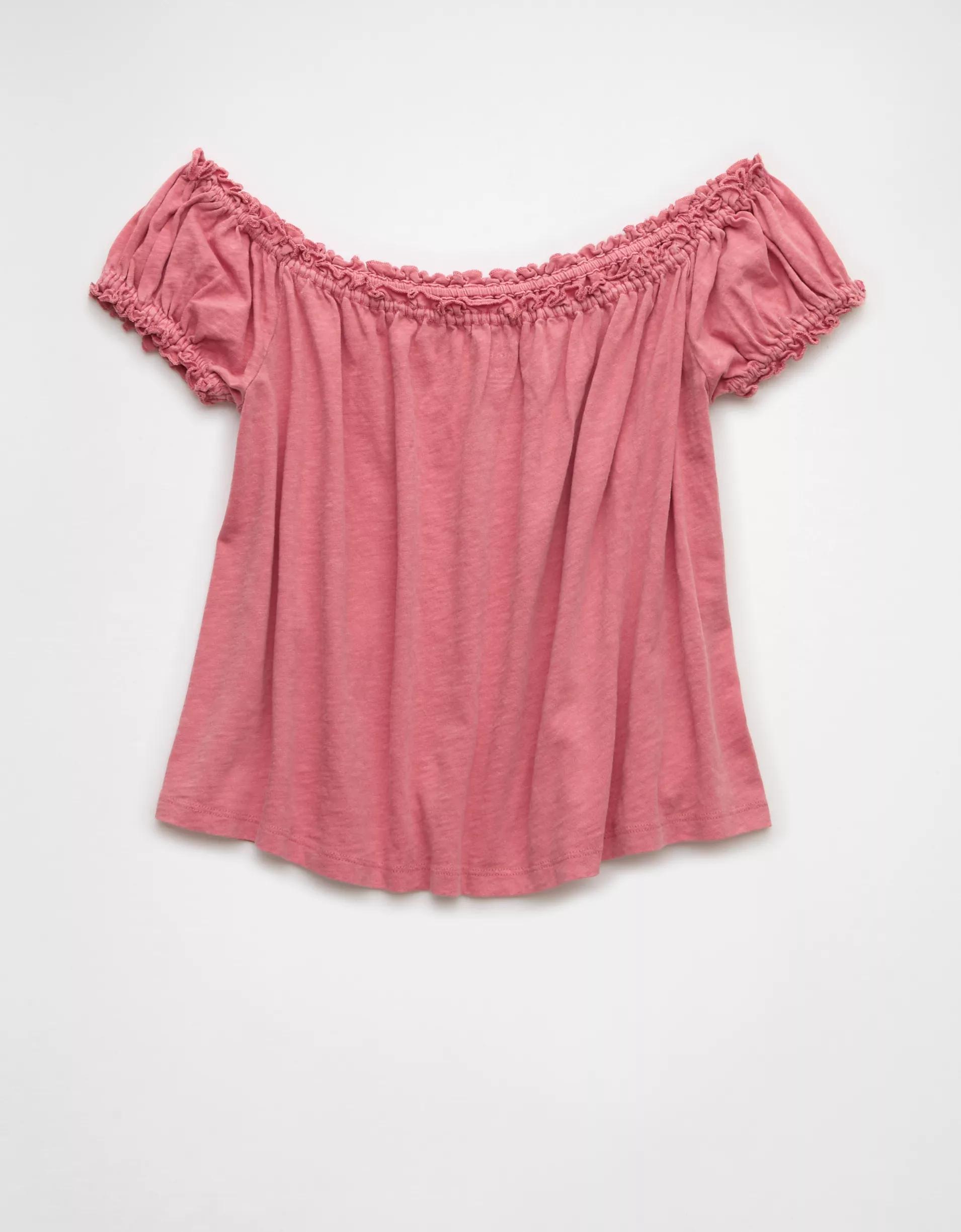 AE Sunchaser Knit Off The Shoulder Swing Top Product Image