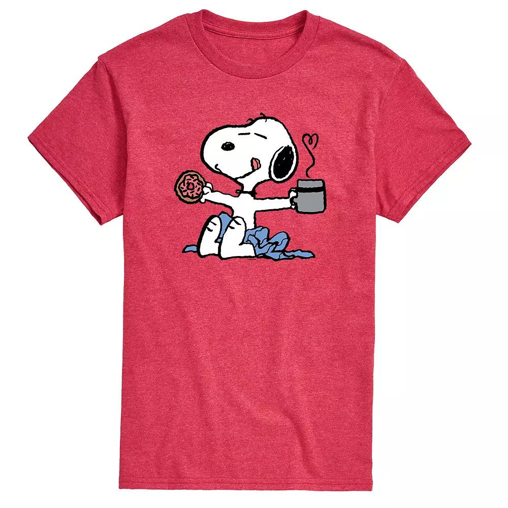 Men's Peanuts Donut Coffee Snoopy Tee,  Product Image