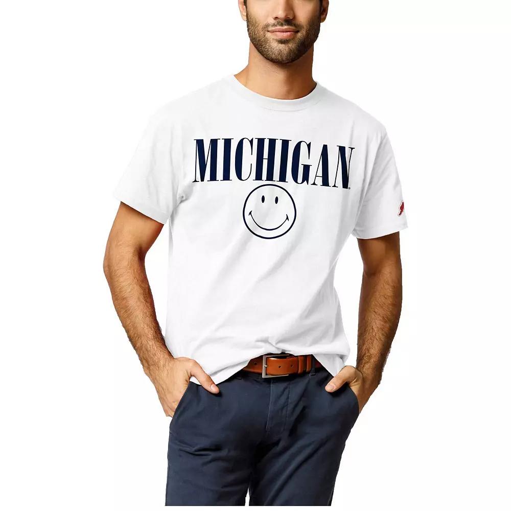 Men's League Collegiate Wear White Michigan Wolverines Smiley All American T-Shirt,  Product Image