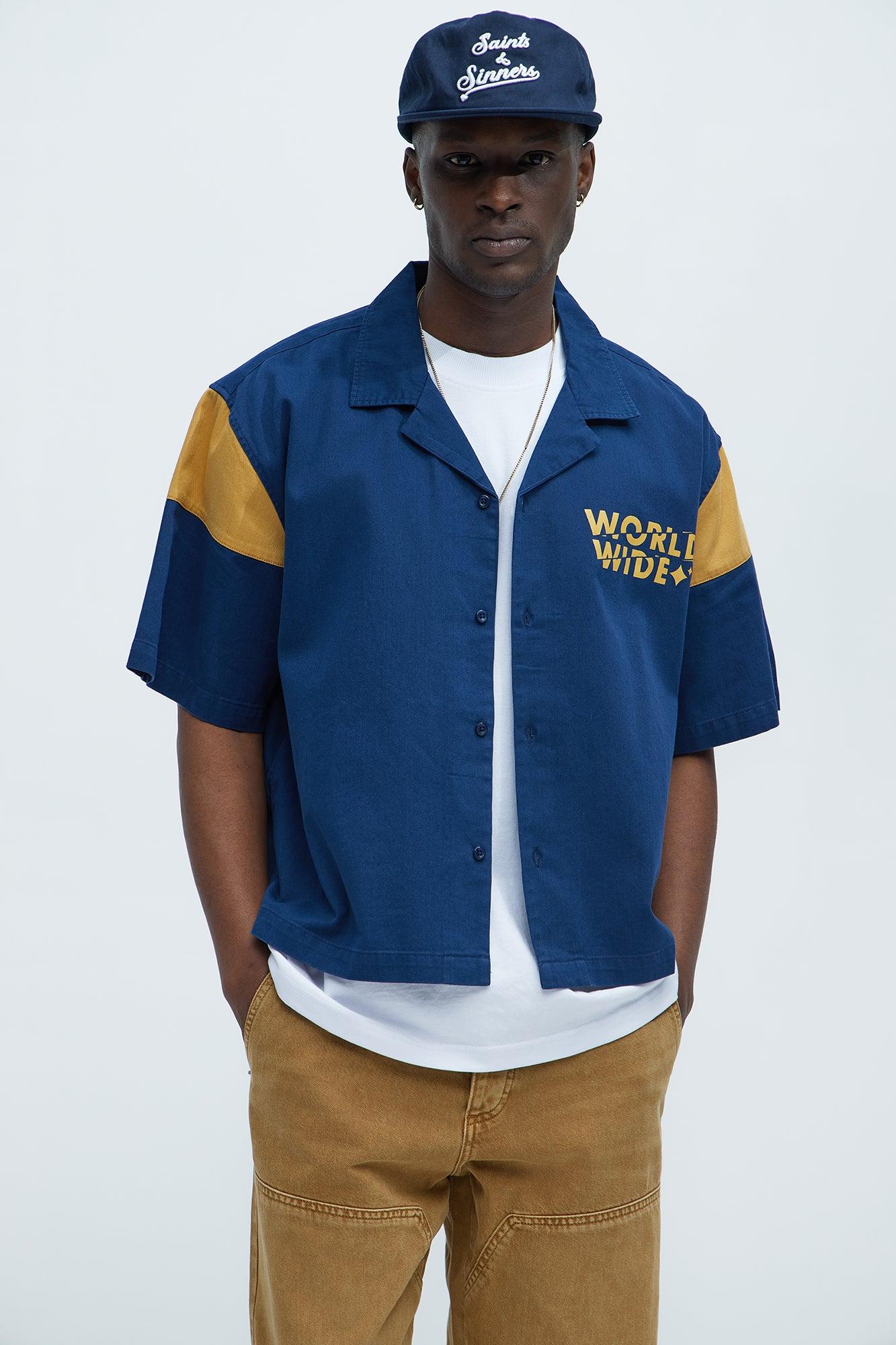 Freedom Graphic Cropped Shirt - Navy/combo Product Image