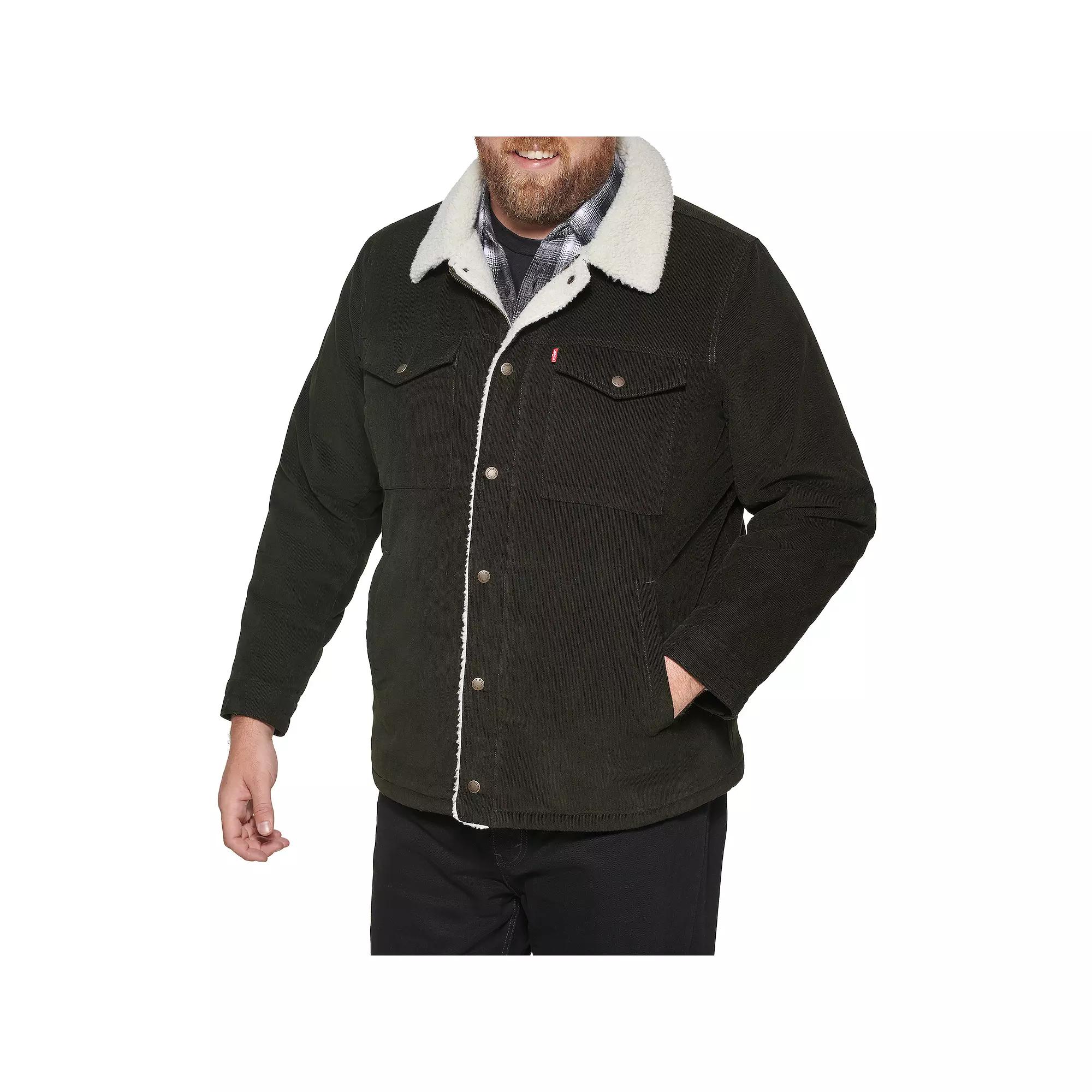 Big & Tall Levi's® Classic Corduroy Sherpa-Lined Trucker Jacket, Men's,  Product Image