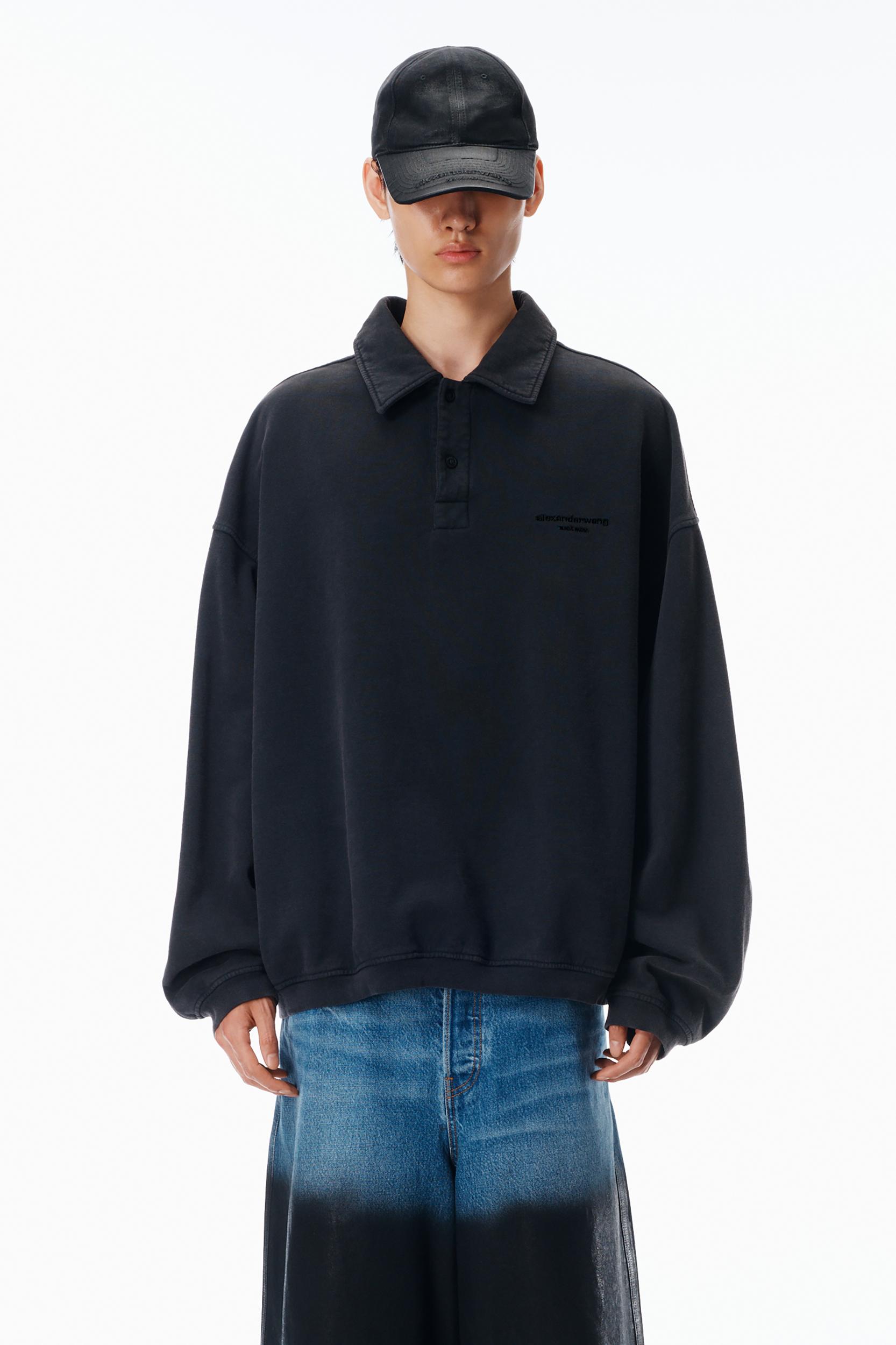 Long Sleeve Polo In Cotton Oversized  Product Image