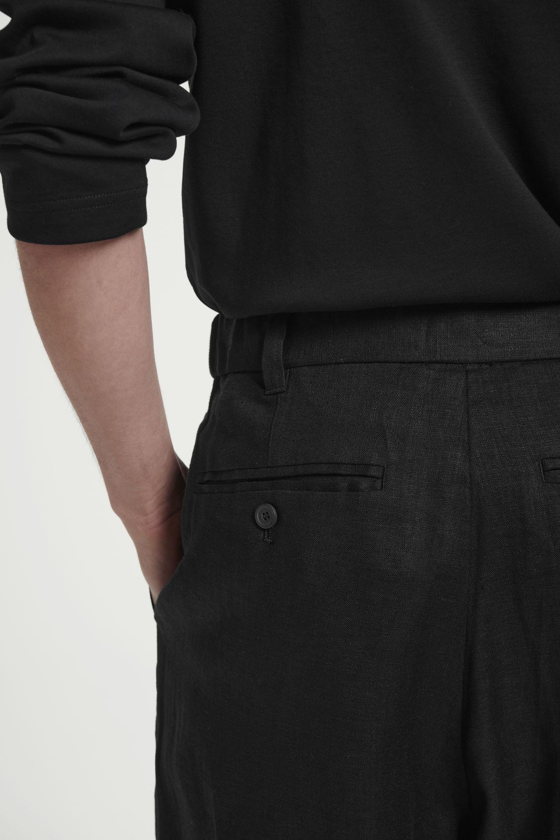 FLUID LINEN WIDE-LEG PANTS Product Image