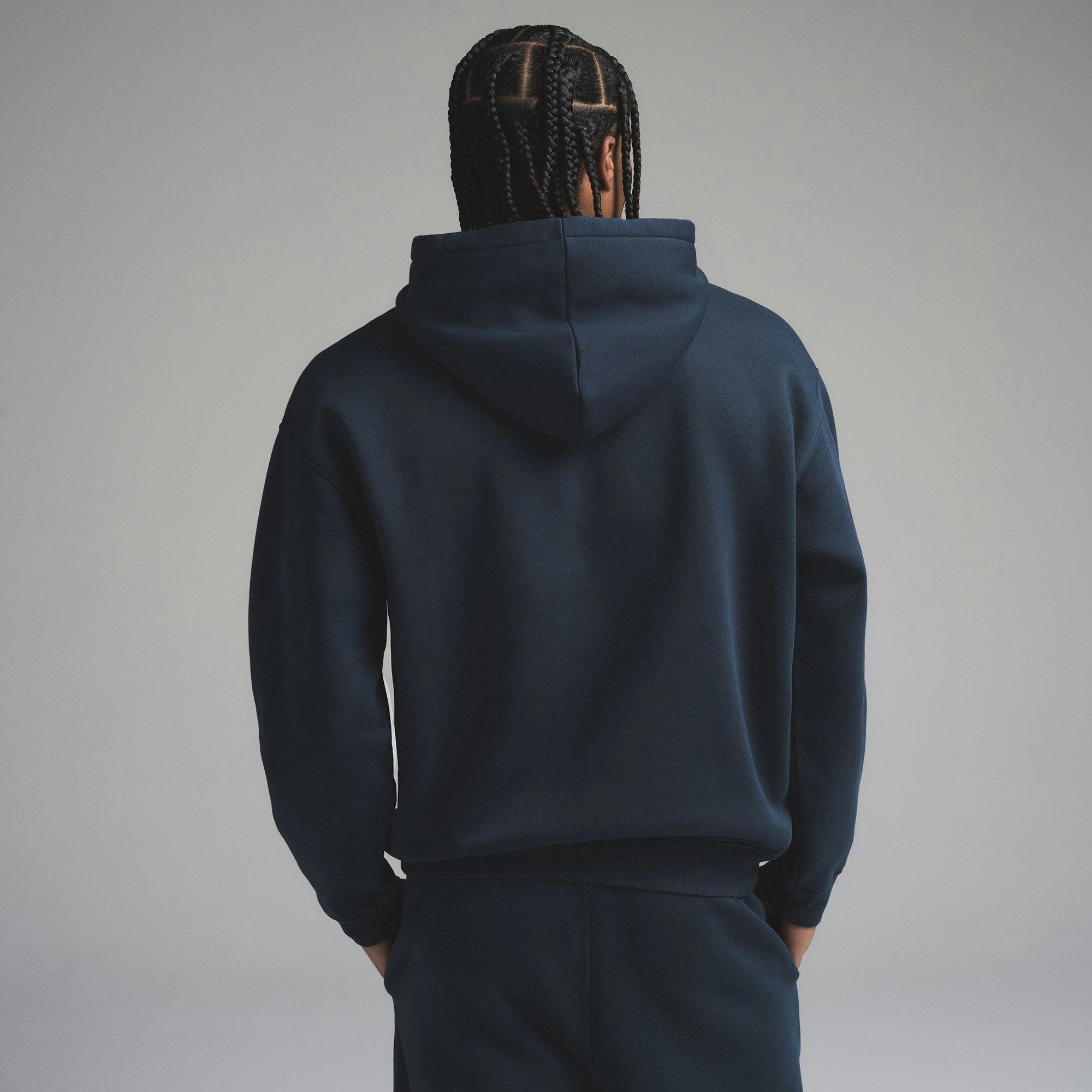 FLEECE LOUNGE MENS RELAXED HOODIE | NAVY Product Image