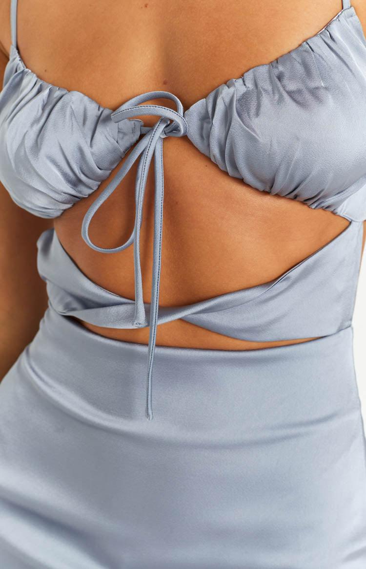 Hyacinth Blue Tie Mini Dress Product Image