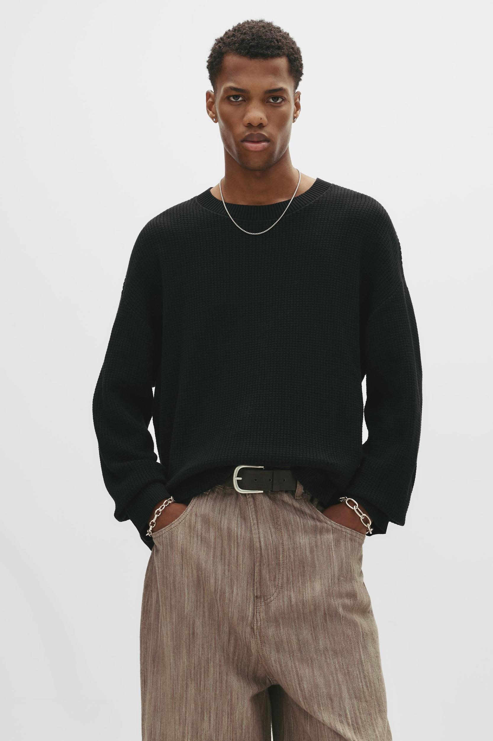 Waffle knit sweater Product Image