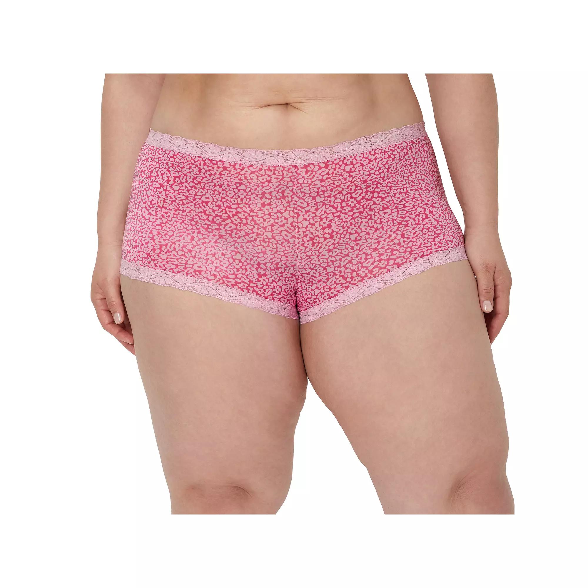 Maidenform One Fab Fit Microfiber Boyshort Underwear with Lace 40760, Womens Product Image