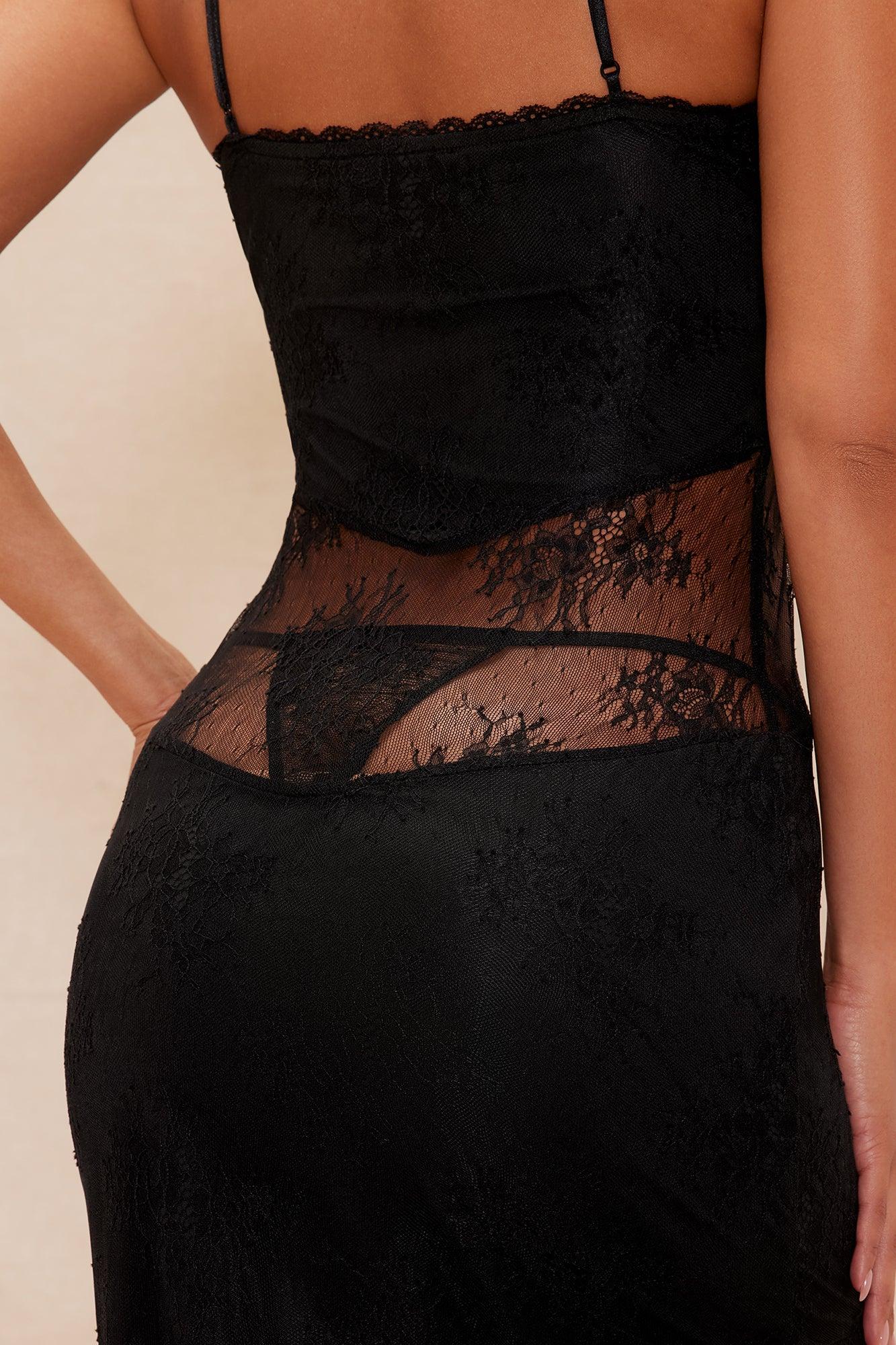 Fatima Lace Maxi Dress - Black Female Product Image