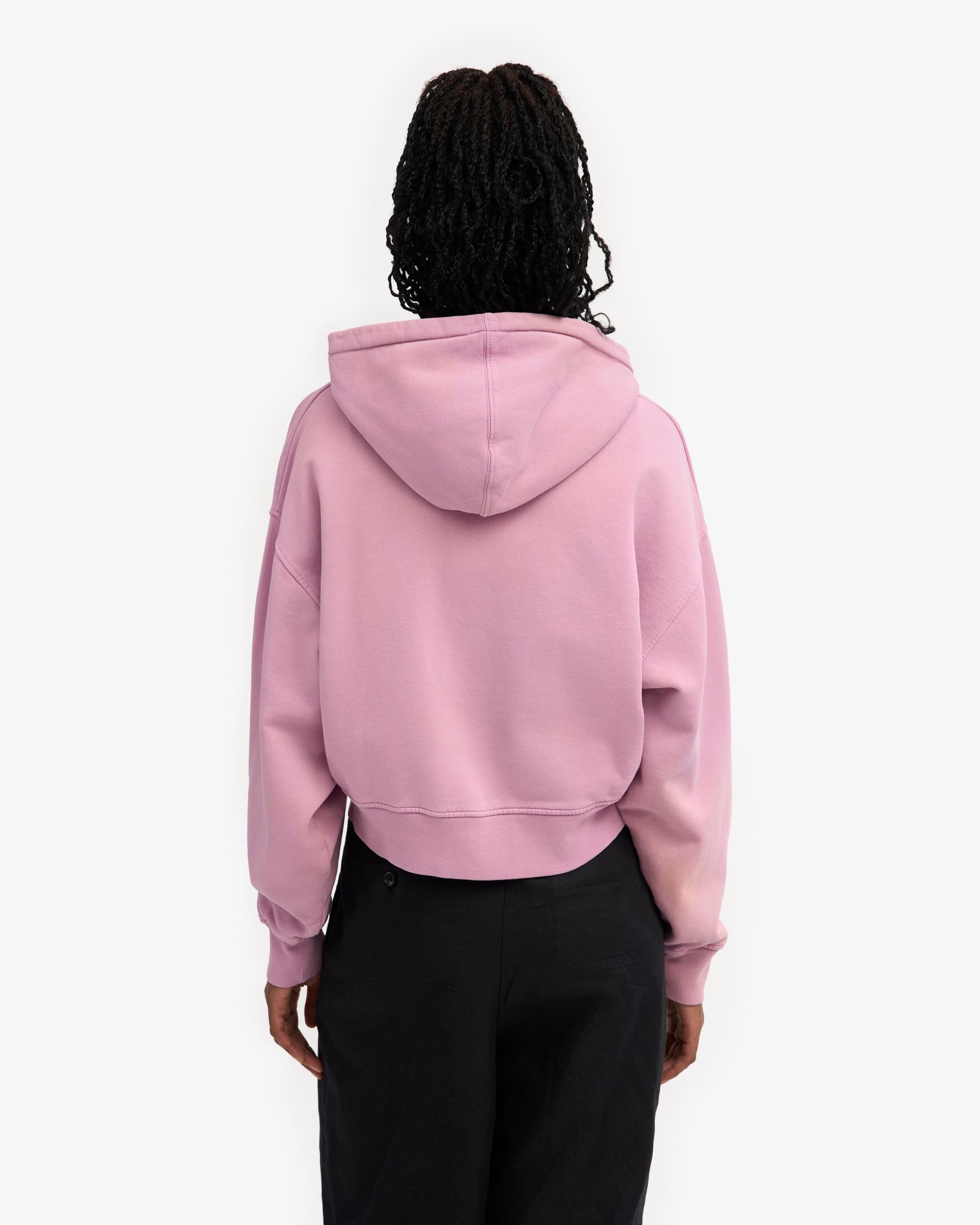 Organic Crop Zip Hood - Soft Lavender Product Image