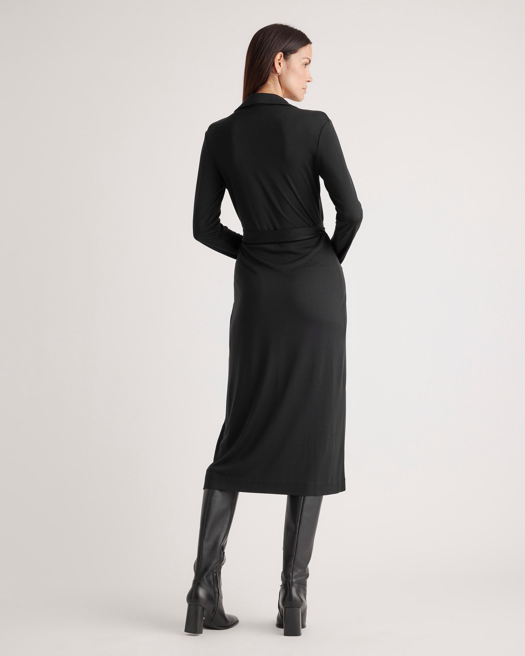 Quince | Women's 100% Silk Jersey Midi Wrap Dress Size XS Product Image