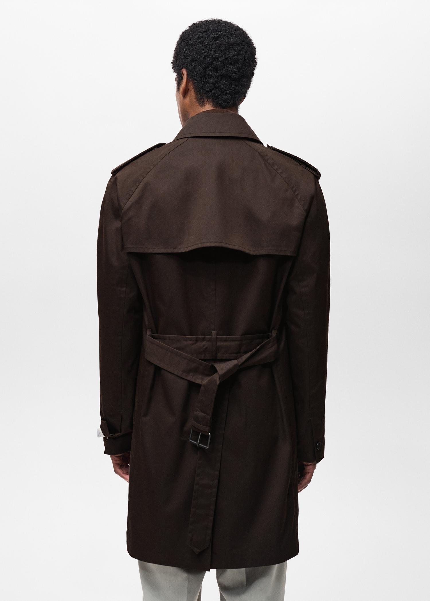 Water-repellent belted trench coat - Men | MANGO USA Product Image