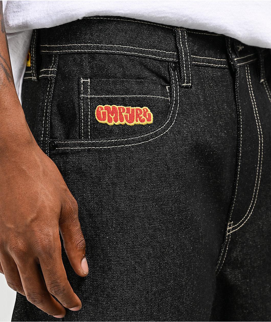 Empyre Raw Denim Black Loose Fit Skate Jeans Product Image