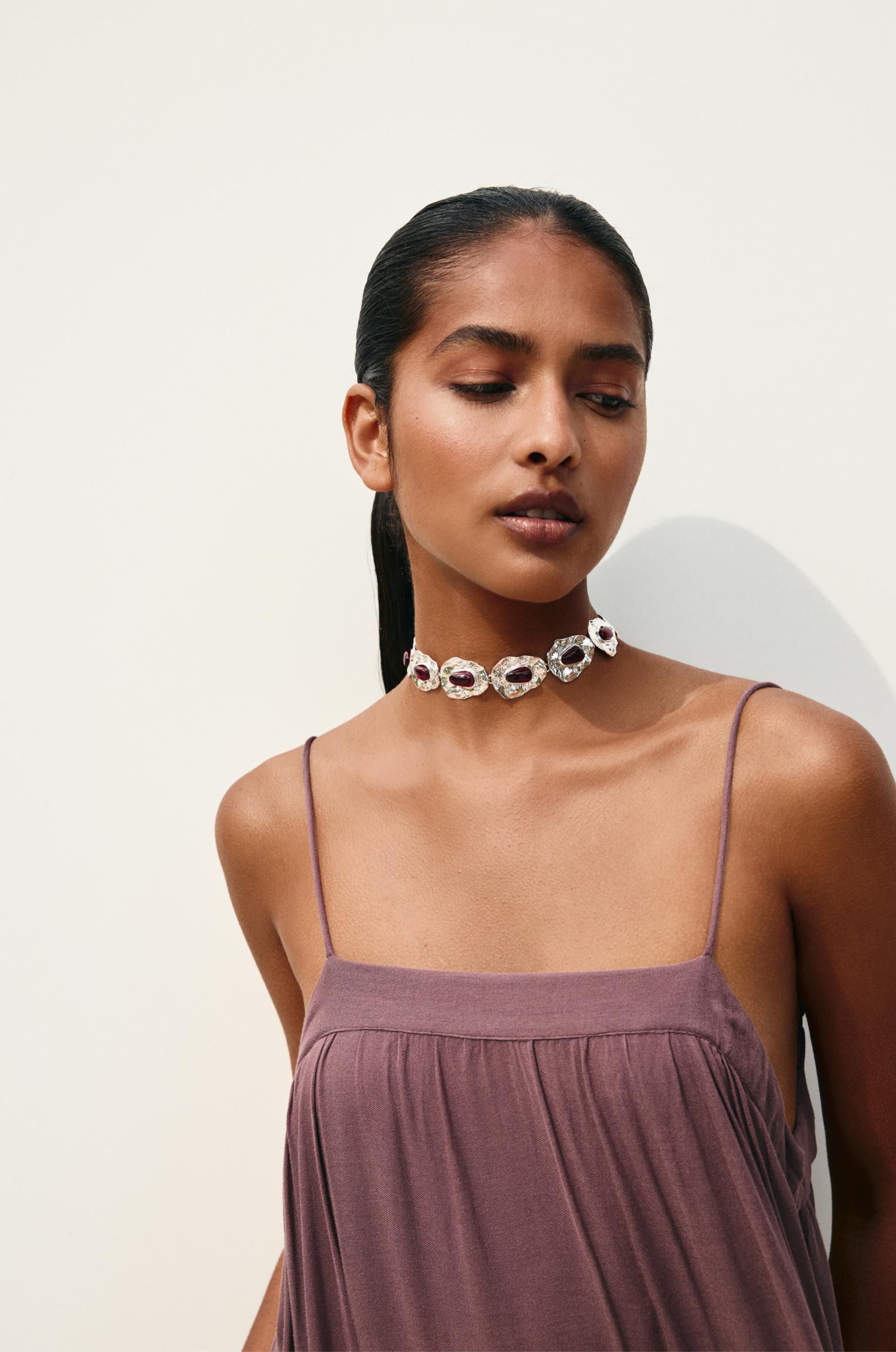 Textured stone choker Product Image