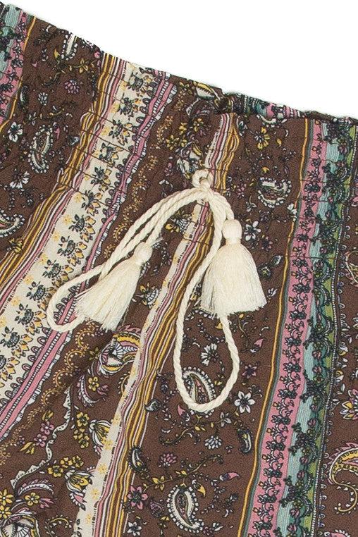 Brown Paisley Floral Short Product Image