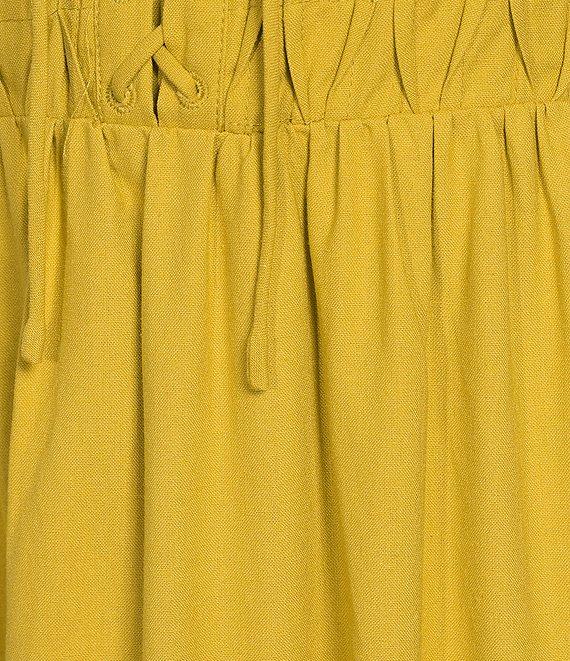 Skies Are Blue Square Neck Smocked Bodice Midi Dress Product Image