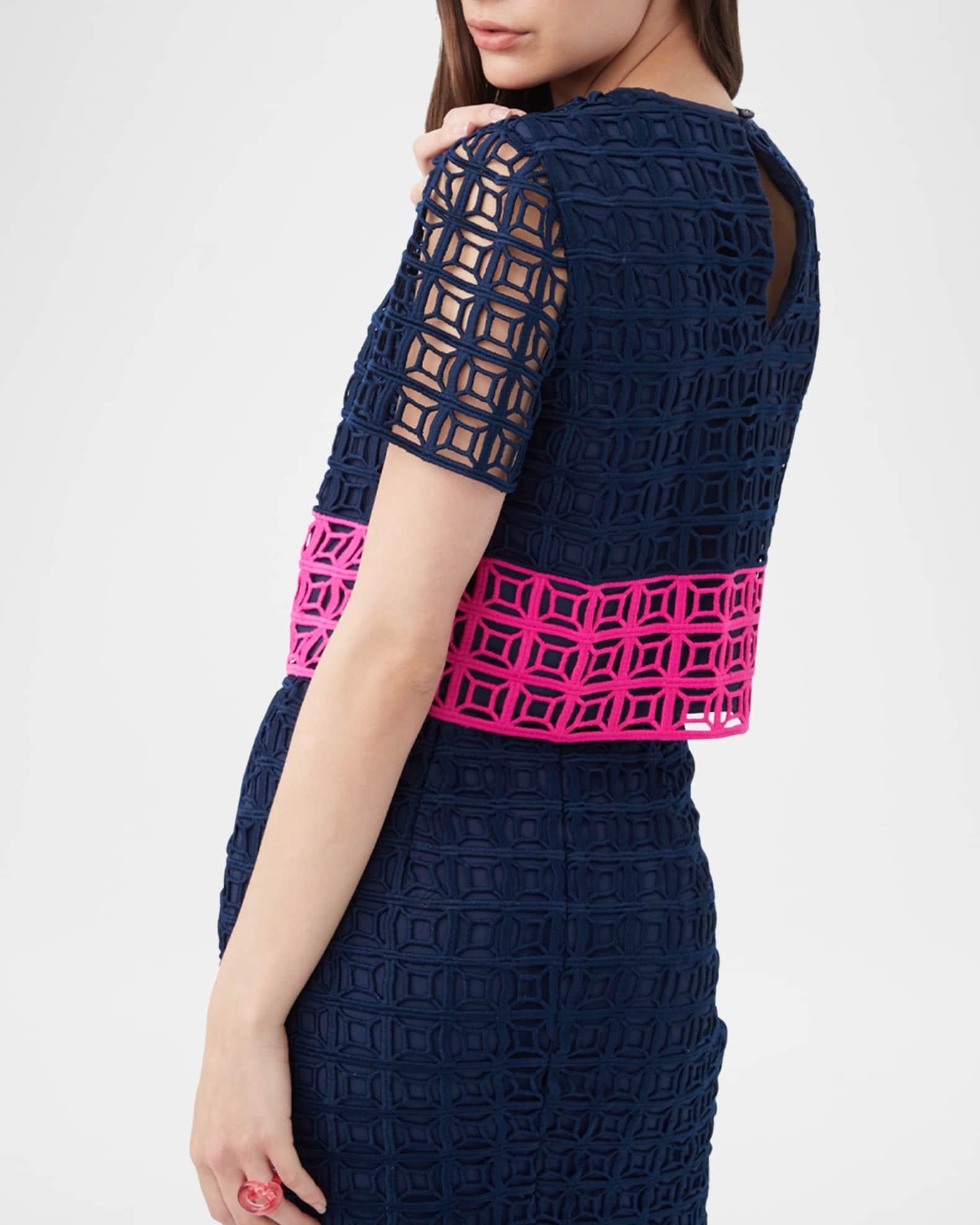 Serilda 2 Cropped Colorblock Lace Top Product Image