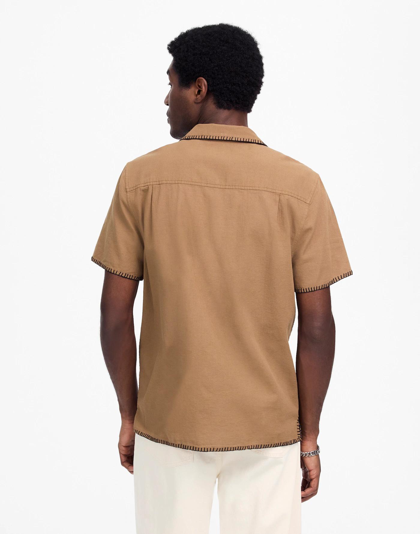 Blanket Stitch Short-Sleeve Shirt Product Image