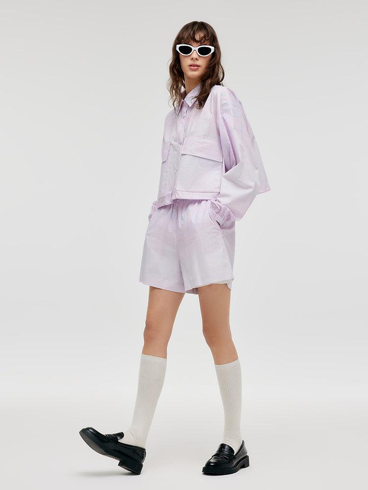GOELIA X CHRISTINE PHUNG Crop Jacket And Shorts Two-Piece Set Product Image