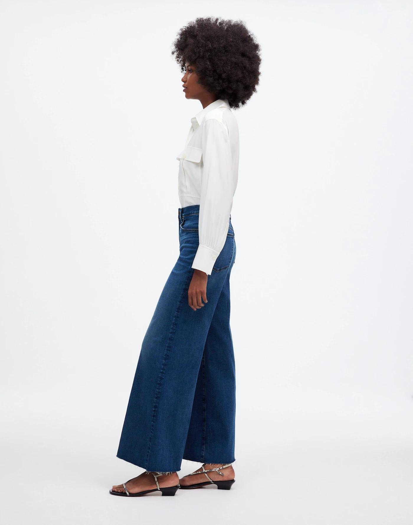 Tall Flared Wide-Leg Crop Jeans Product Image