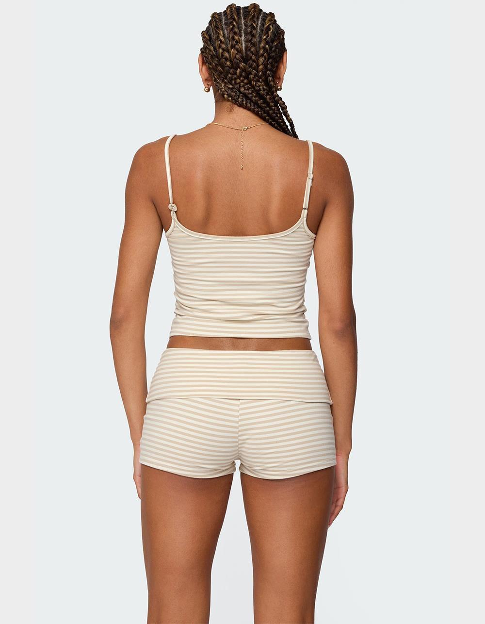 EDIKTED Kodi Striped Tank Top - BEIGE Product Image