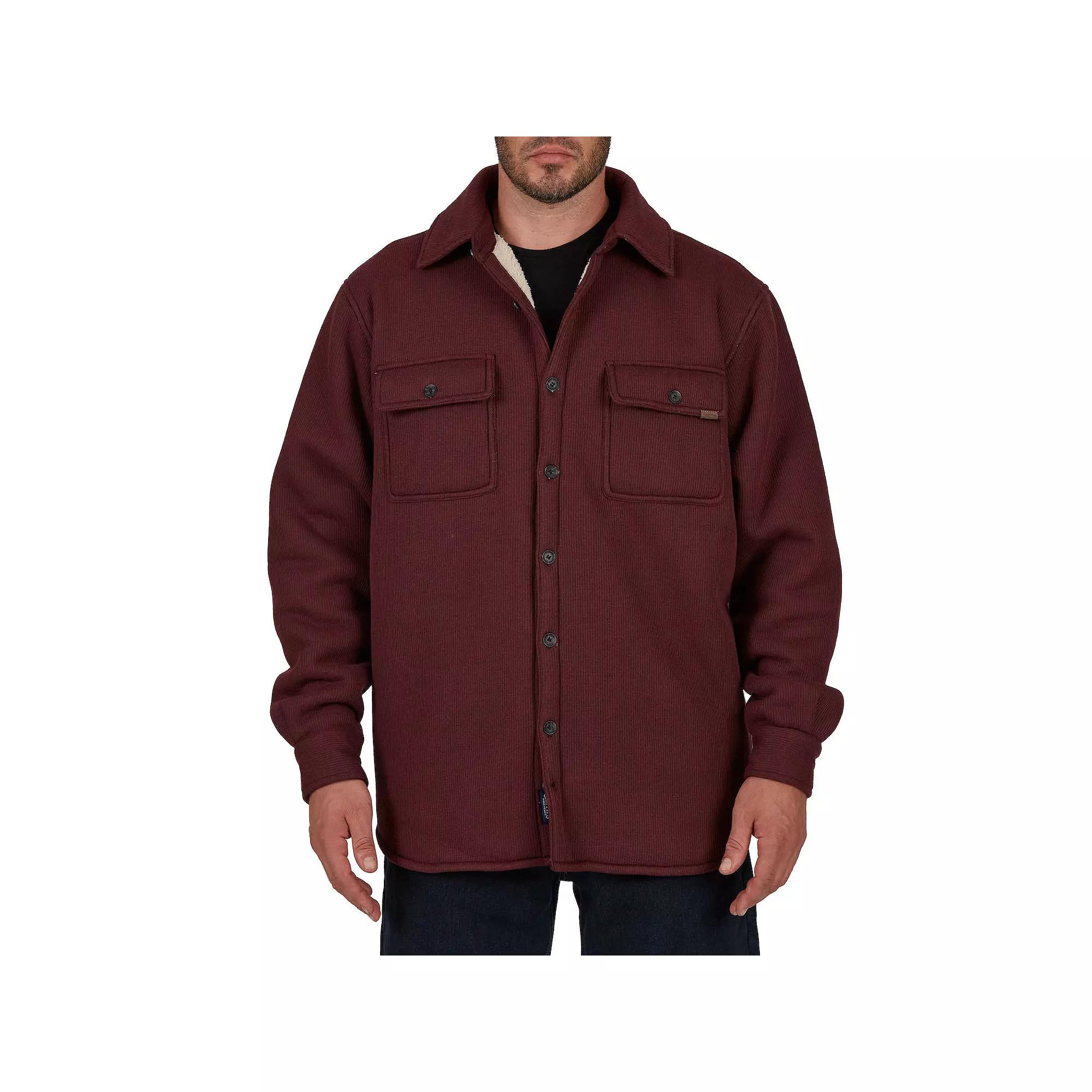 Mens Smiths Workwear Sherpa-Lined Heather Thermal Shirt Jacket Heather Red Product Image