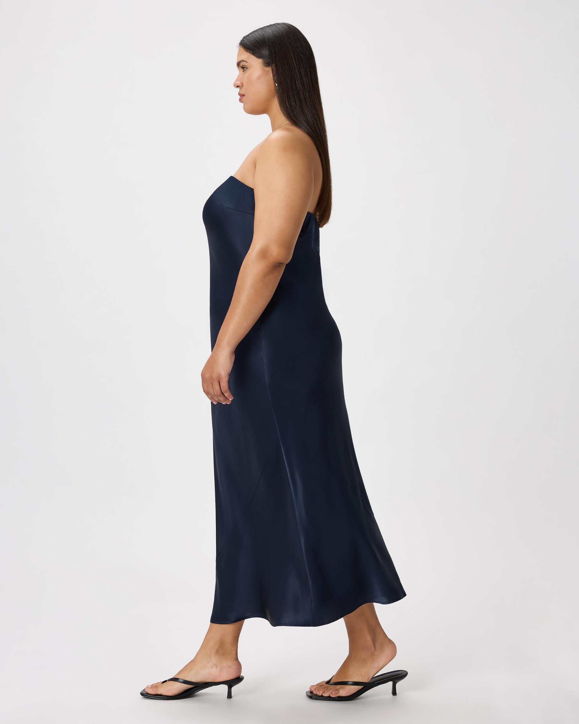 Quince | Women's Strapless Midi Dress Mulberry Silk Product Image