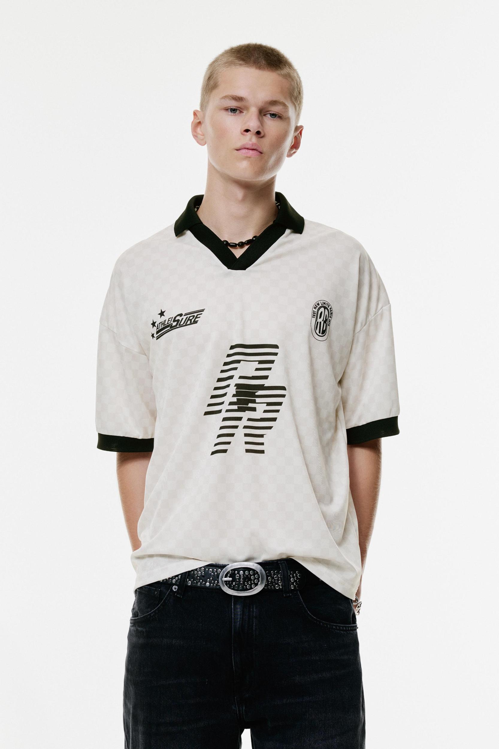 Plaid STWD football T-shirt Product Image