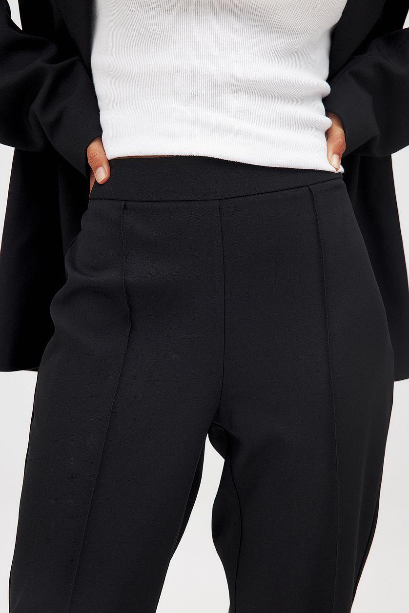 Flared Mid Waist Suit Pants Product Image