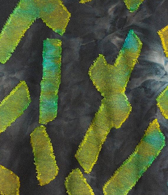 Calessa Plus Size Burnout Tie-Dye Crew Neck Long Sleeve Asymmetric Tunic Product Image