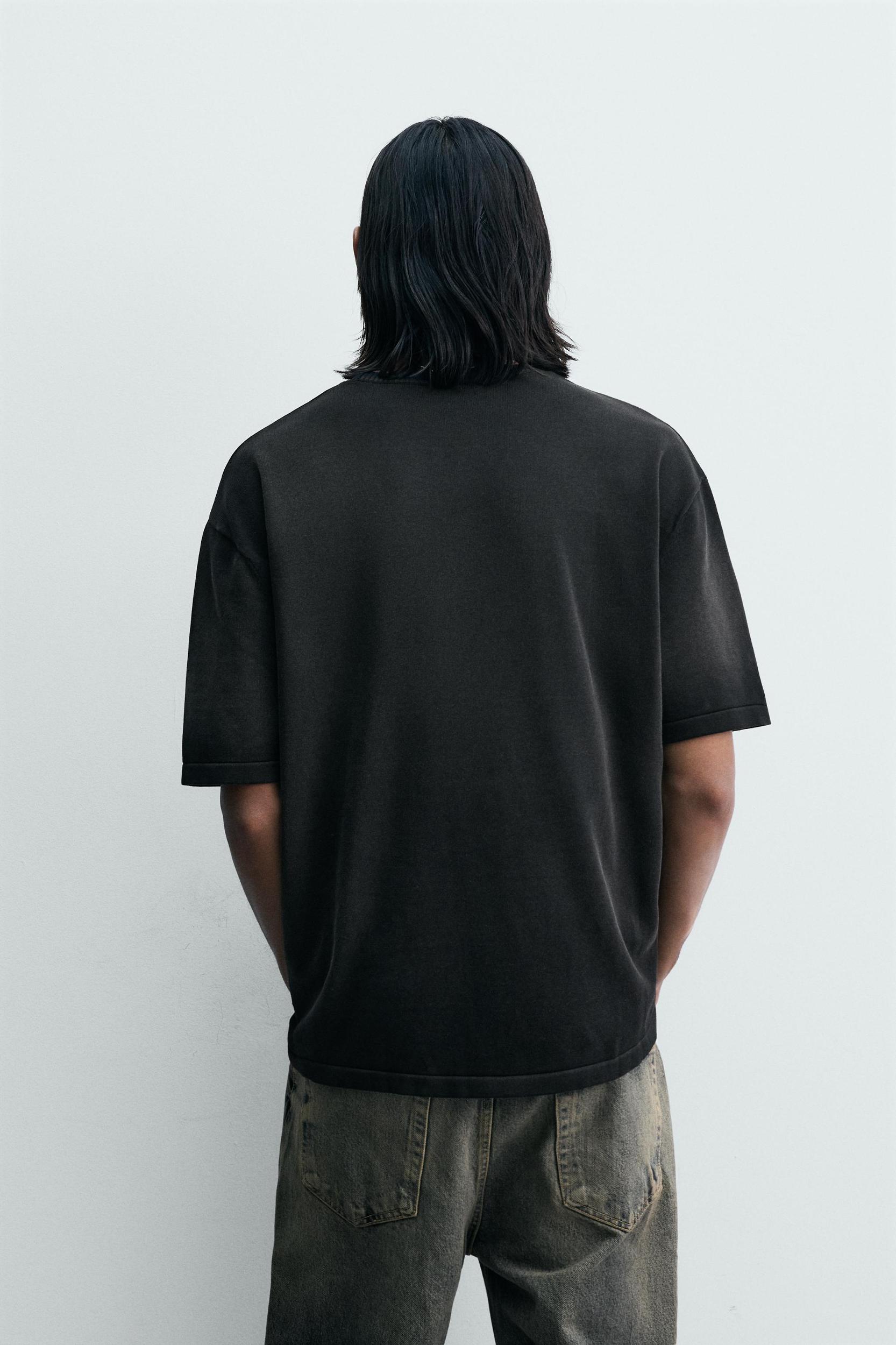 WASHED PRINT KNIT T-SHIRT Product Image