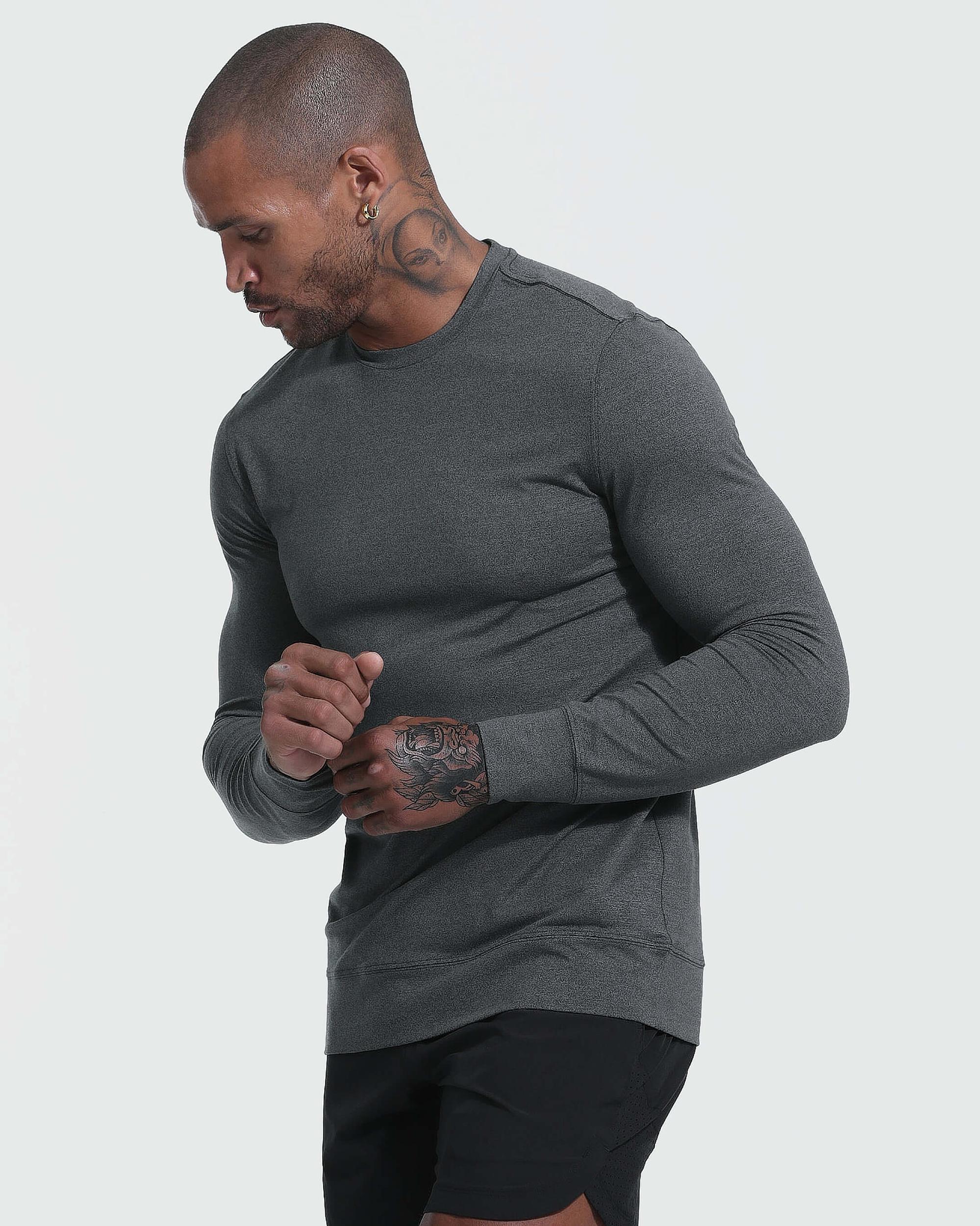 Charcoal Heather Active Comfort Crew Sweatshirt Product Image