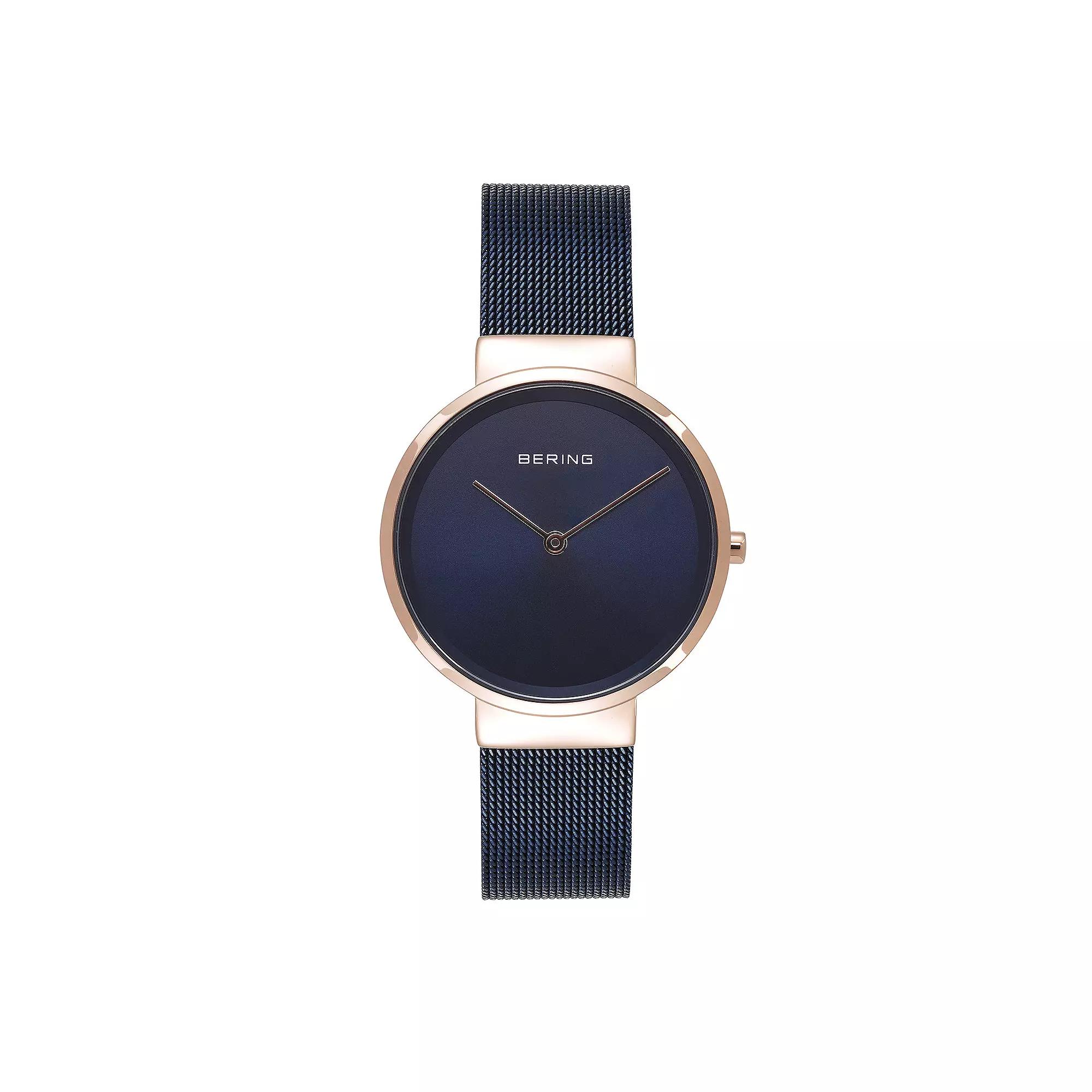 BERING Women's Classic Blue Stainless Steel Mesh Watch - 14531-367, Size: Medium Product Image