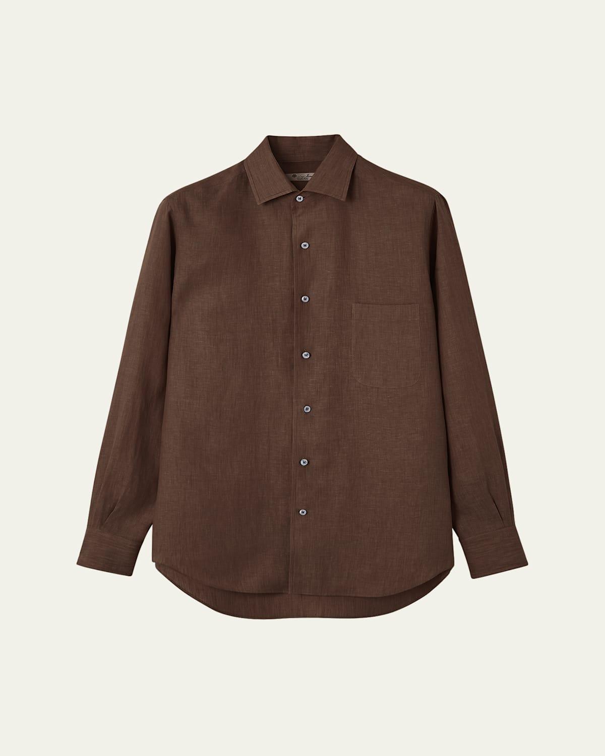 Mens Andre Long-Sleeve Linen Shirt Product Image