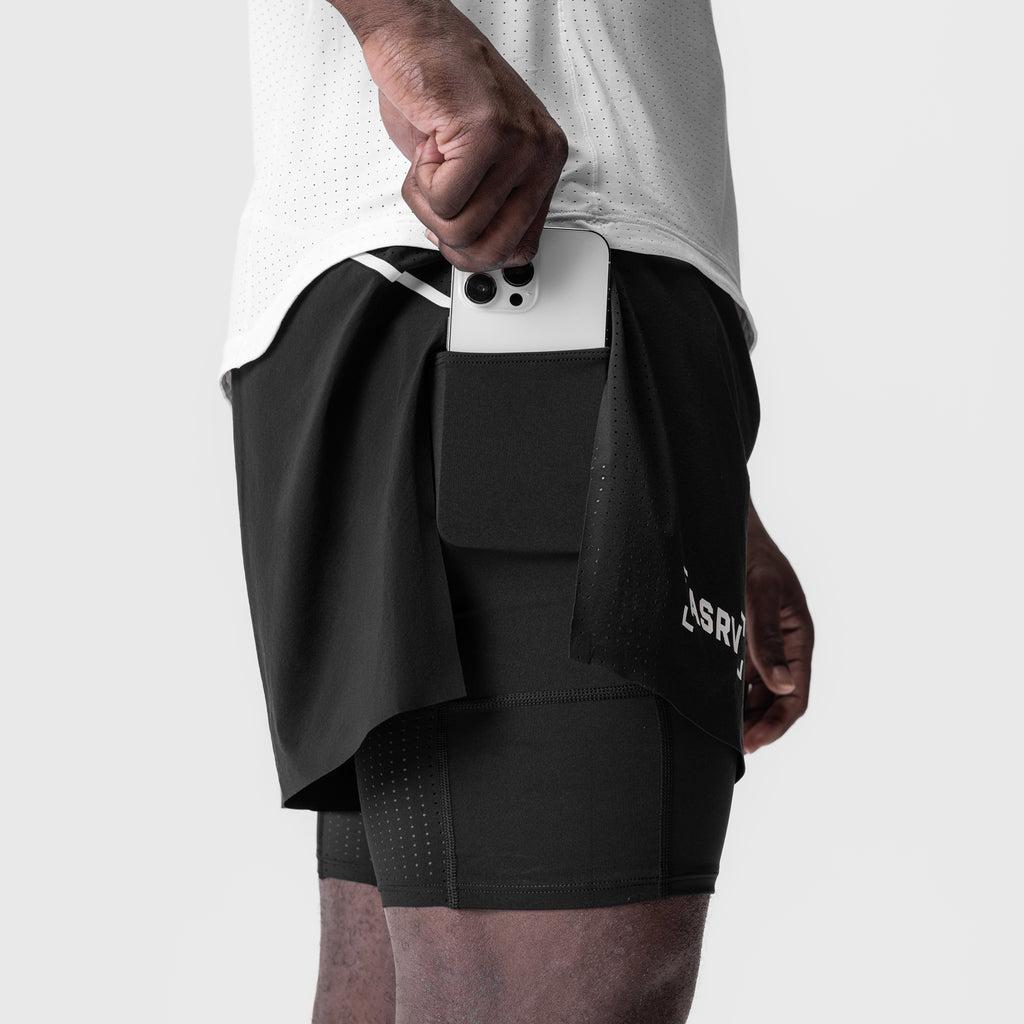 0951. Aerotex™ 4" High Split Liner Short - Black/White Product Image