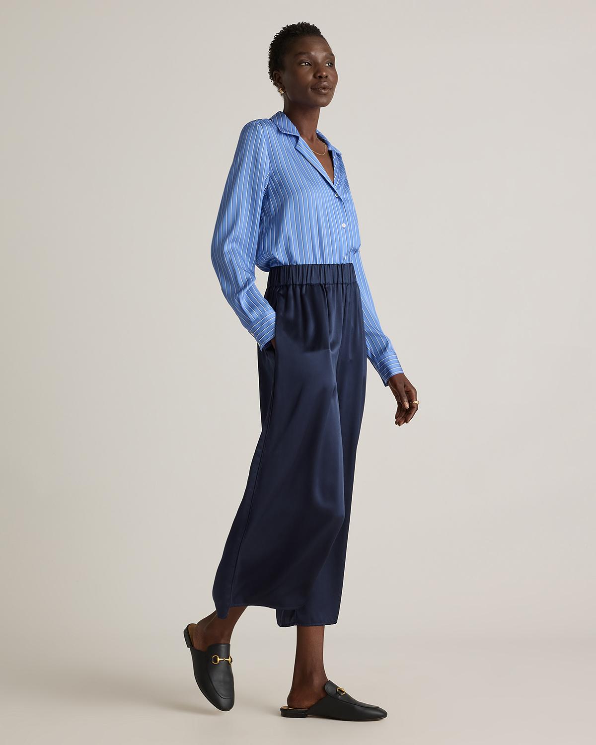 Quince | Women's Washable Stretch Silk Notch Collar Blouse Size XL Product Image