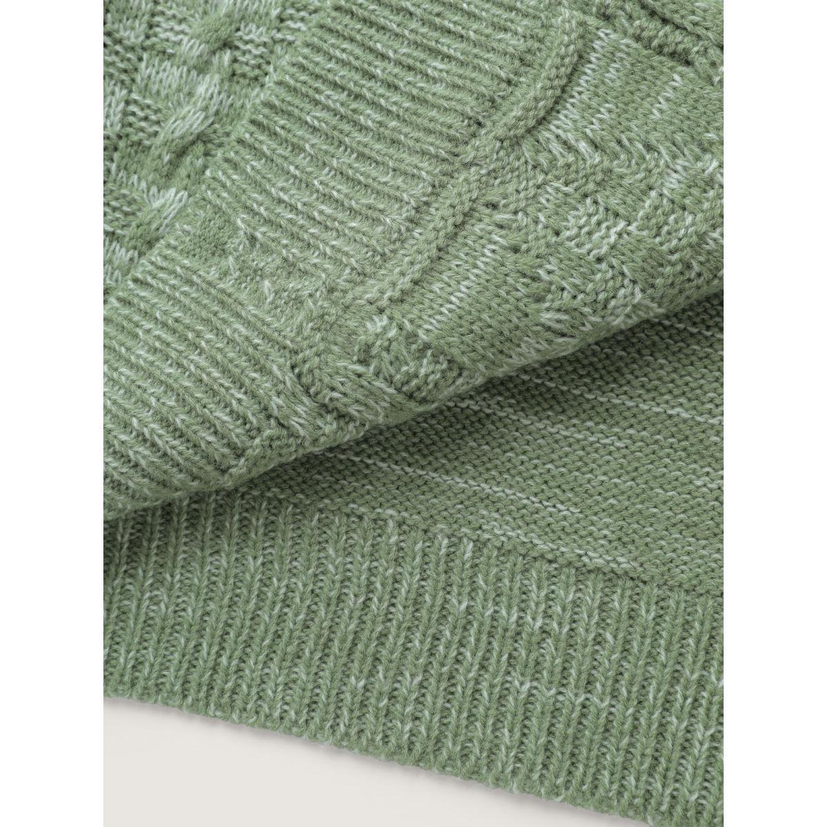 Plus Size Cable Knit Textured Pockets Knit Cardigan Greenbean Women Leisure Loose Long Sleeve Casual Cardigans BloomChic 28/5X Product Image