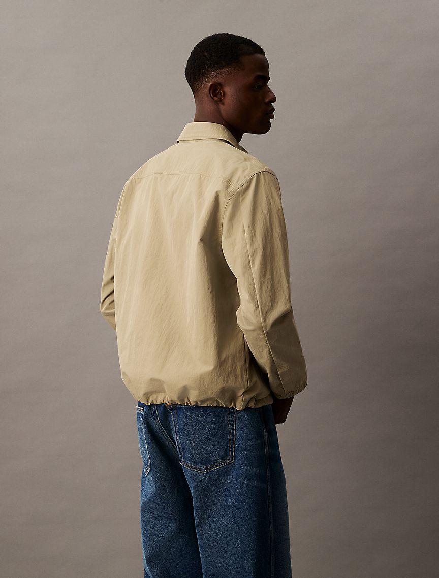 Cotton Blend Zip Classic Shirt Jacket Product Image