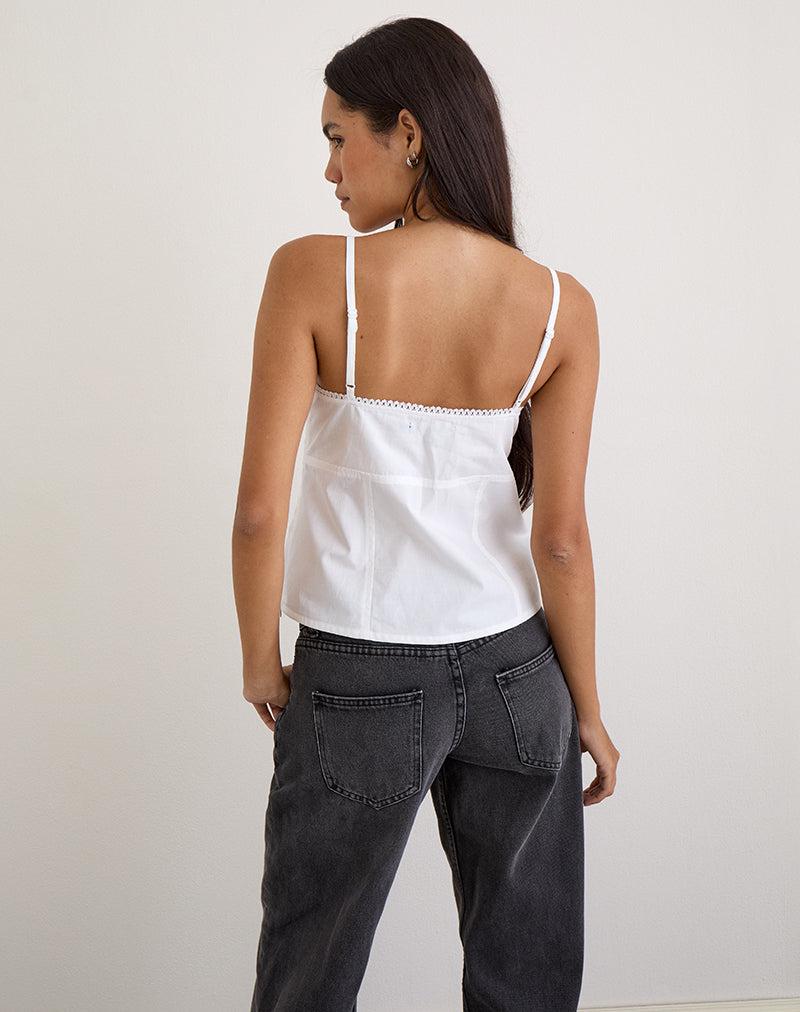 Jepuni Cami Top in White Poplin Female Product Image
