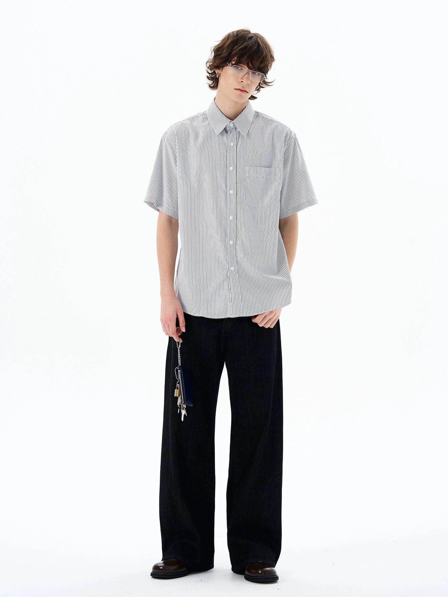 RT No. 18514 STRIPE BUTTON-UP SHORT SLEEVE Product Image