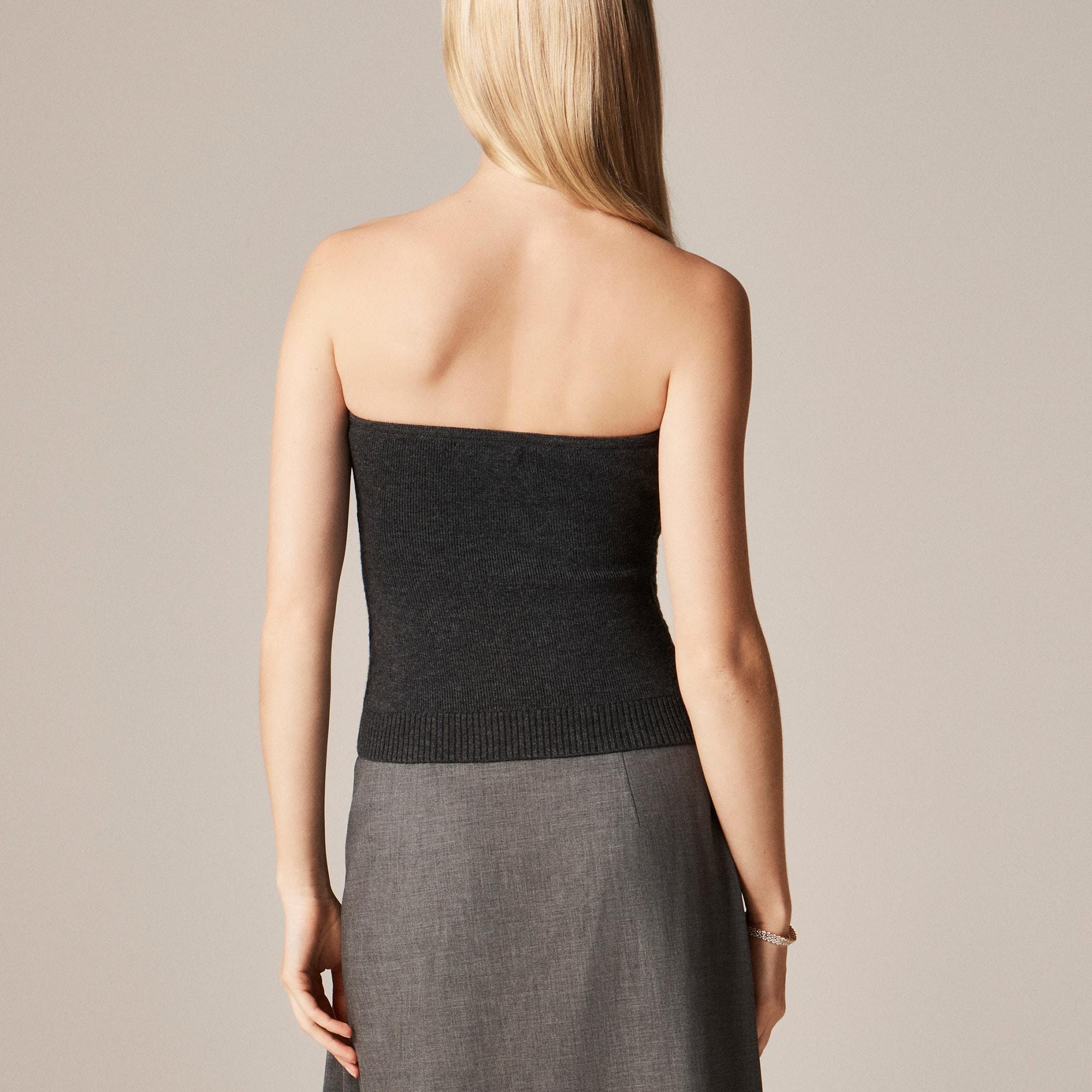 Cable-knit tube top in merino wool Product Image