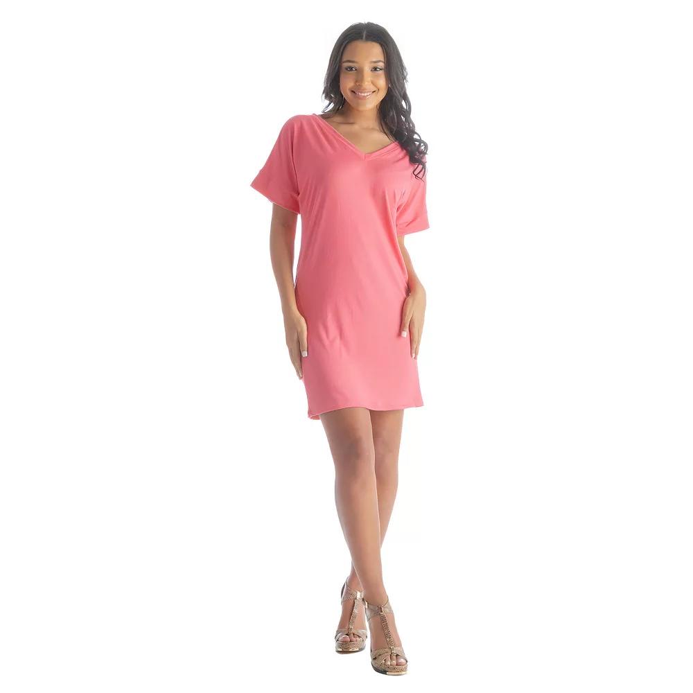 Women's 24Seven Comfort Apparel Loose Fit Tee Style Dress,  Product Image