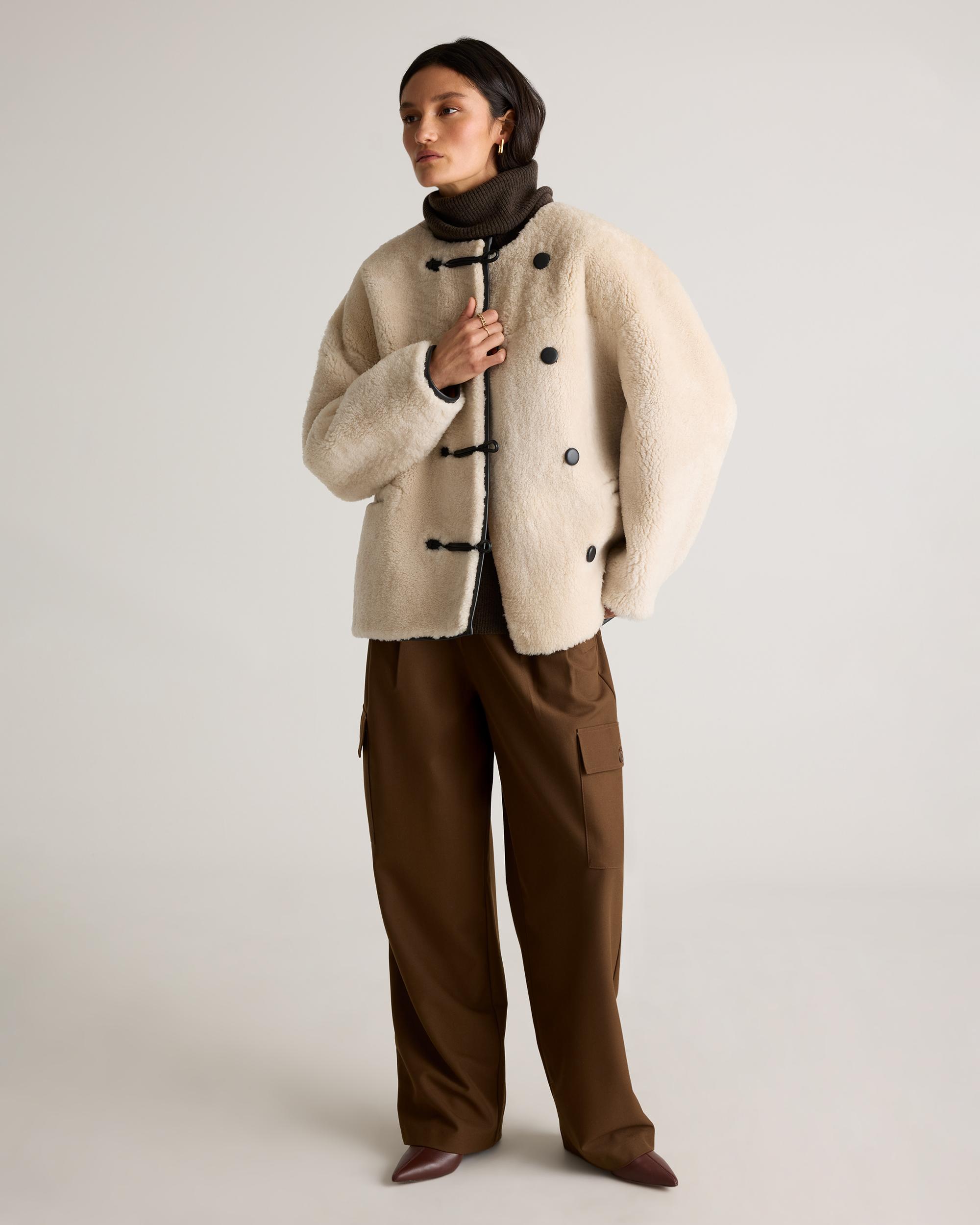 Quince | Women's 100% Shearling Duffle Jacket Size XS, Leather Product Image