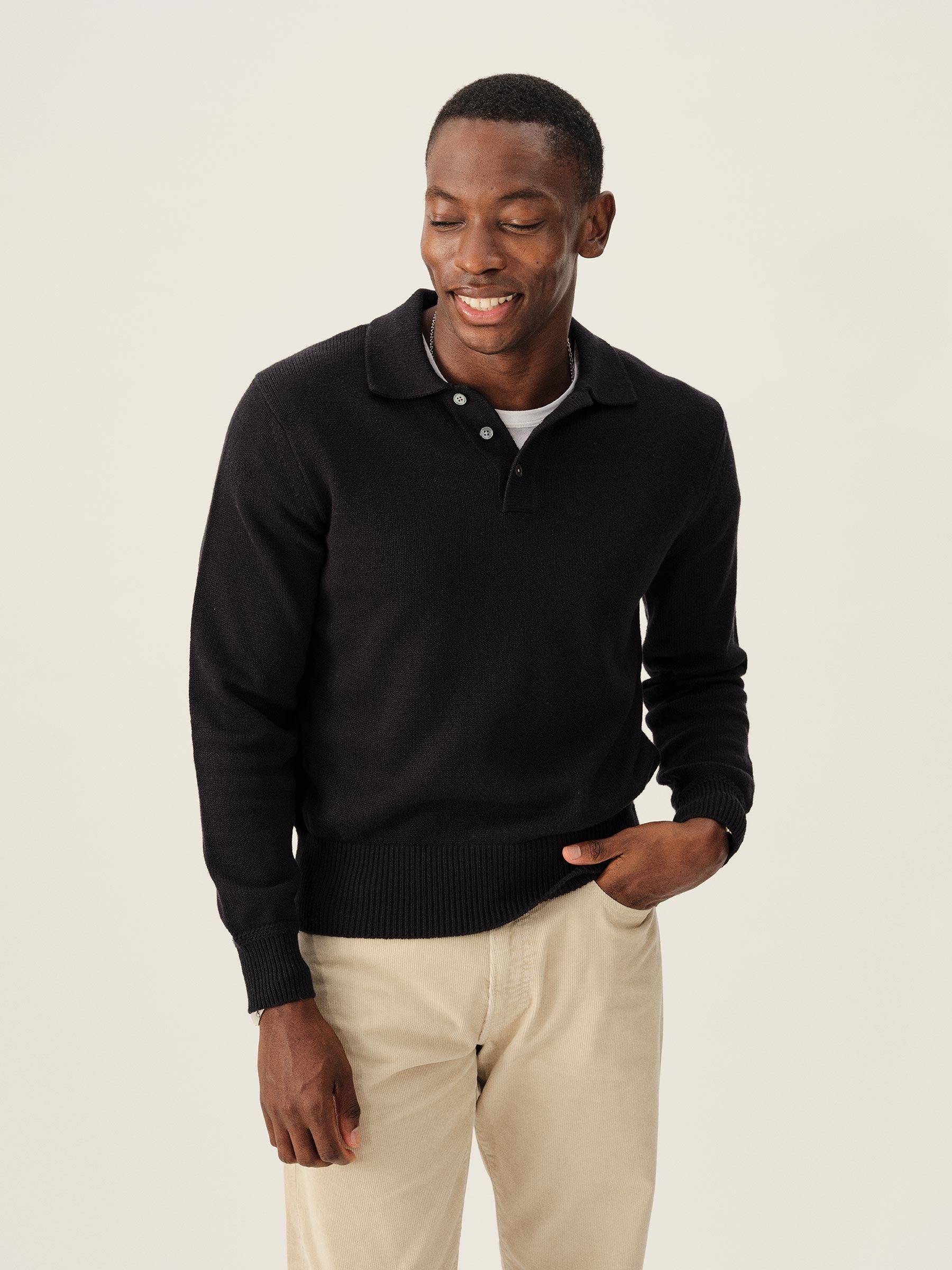 Faded Indigo Seafarer Cotton Rugby Polo Product Image