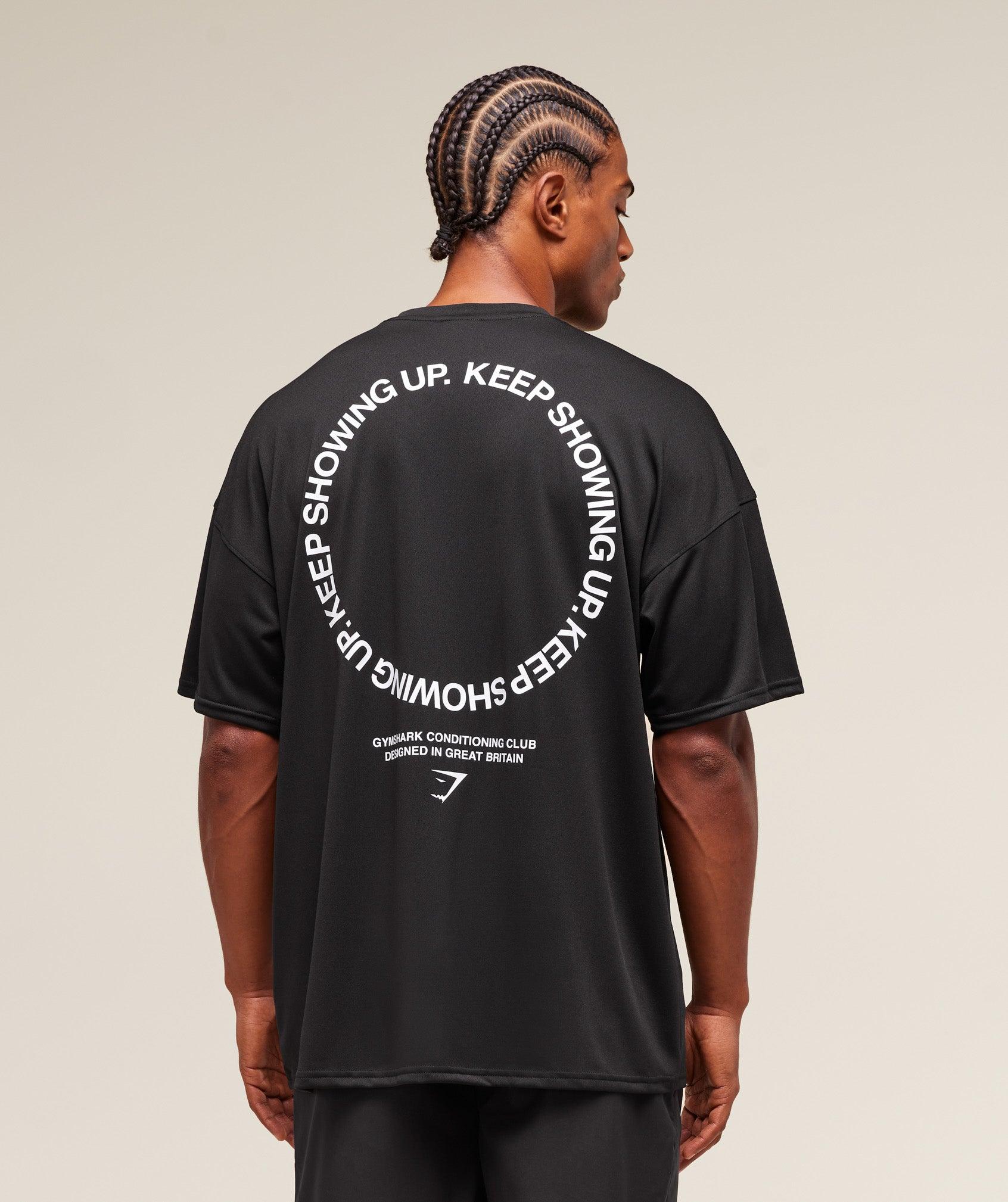 Gymshark Keep Showing Up T-Shirt - Black Male Product Image