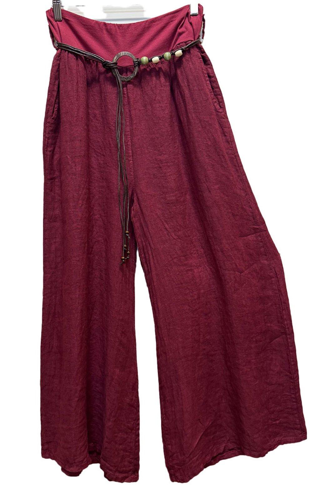 Italian Linen Pants Rope Detail Product Image