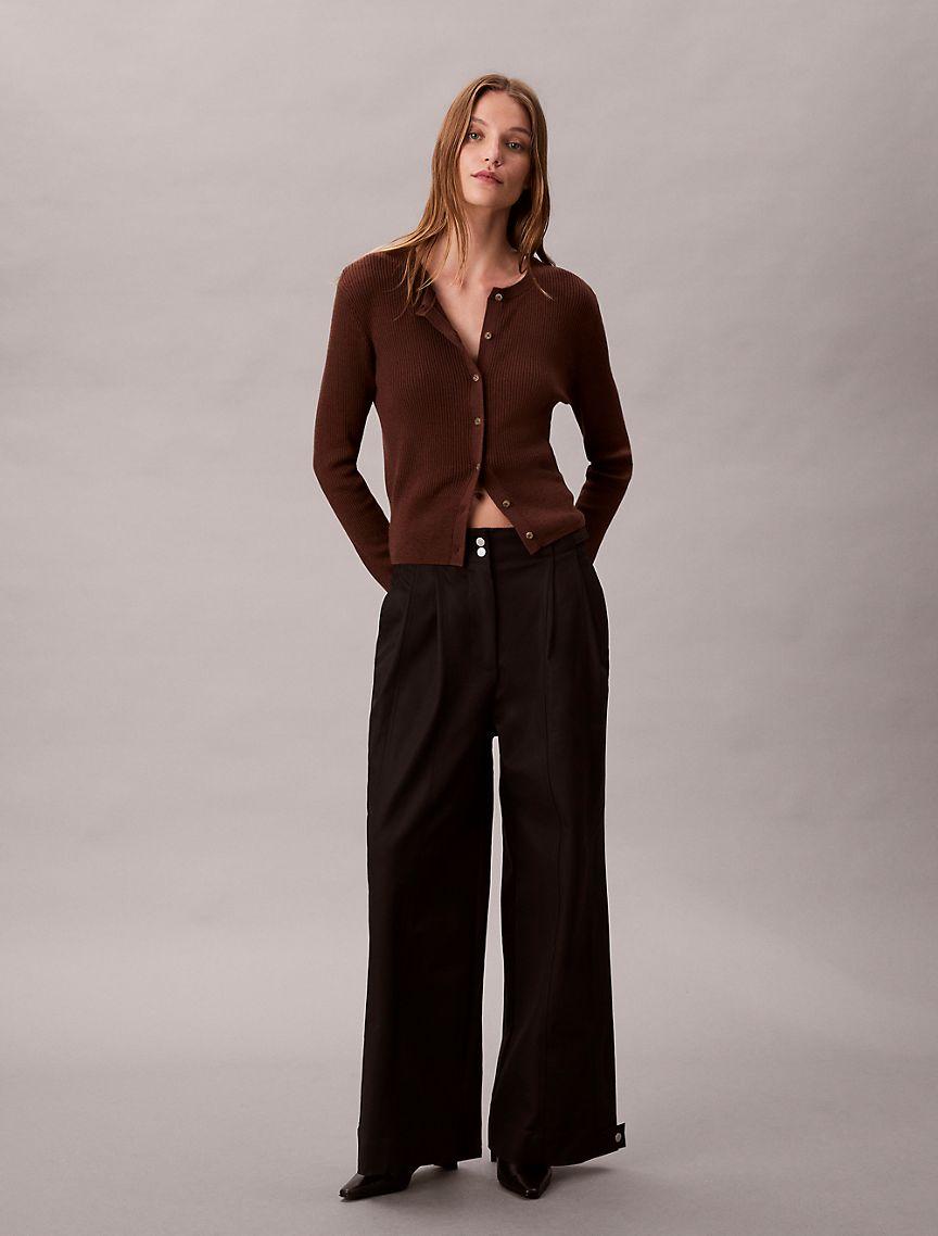 Adjustable Wide Leg Chino Pants Product Image